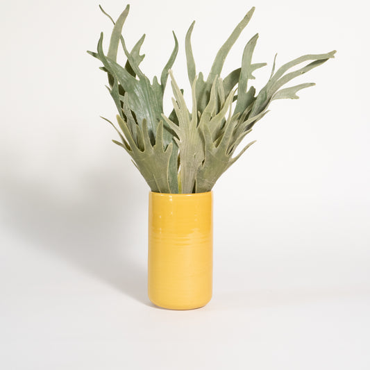 Cylindrical Yellow Vase