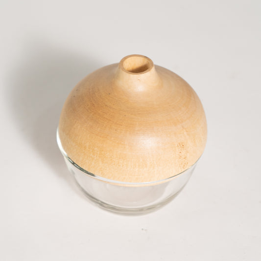 Round wood vase